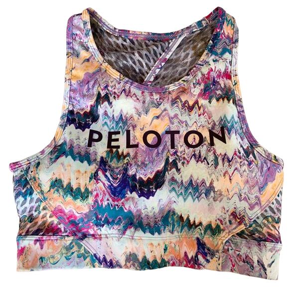 Peloton Other - Peloton Sports Bra High Neck River Rock Printed Athletic Top NWOT XS